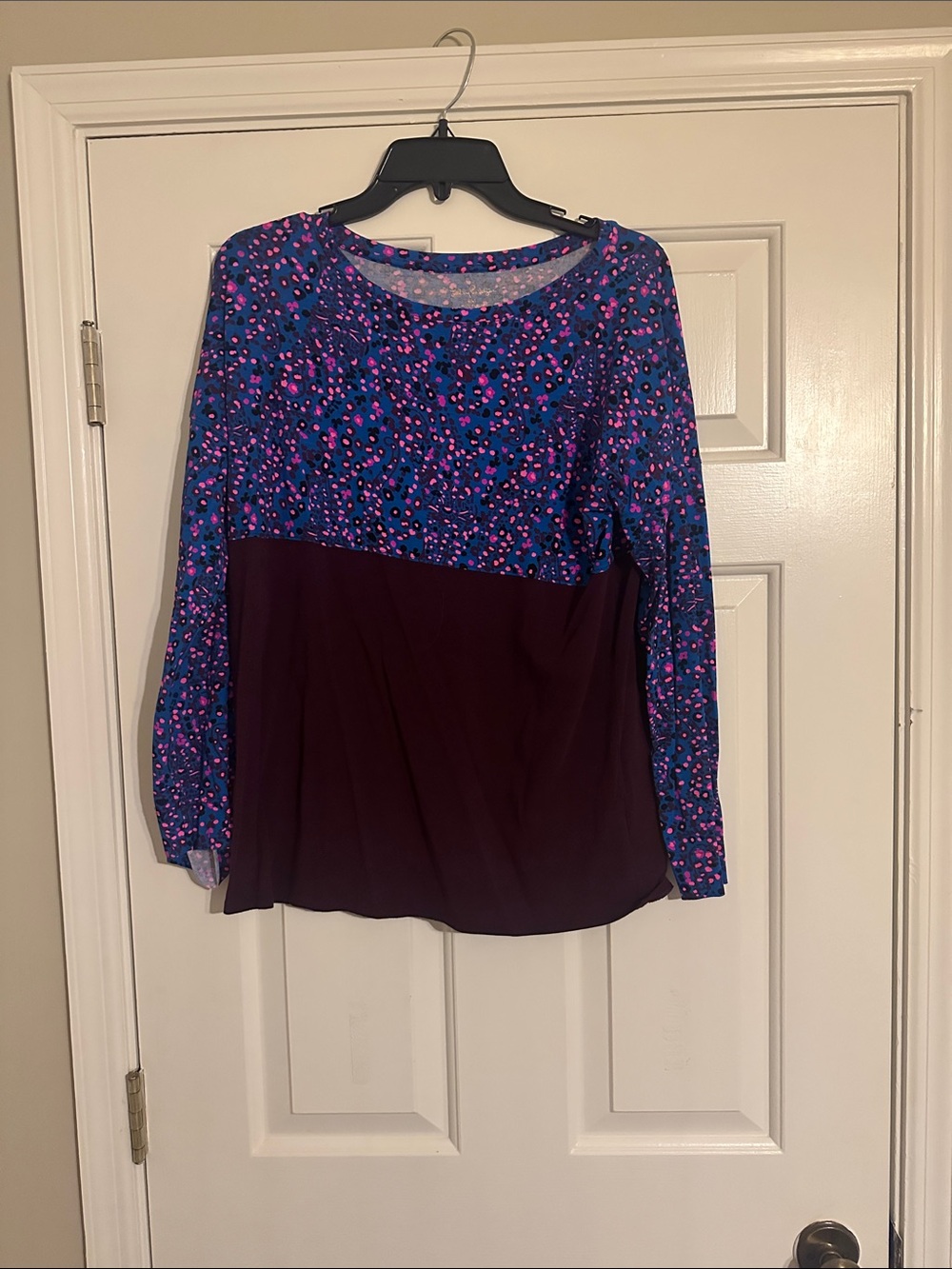 Lilly Pulitzer Blue & Purple Printed Long Sleeve Top